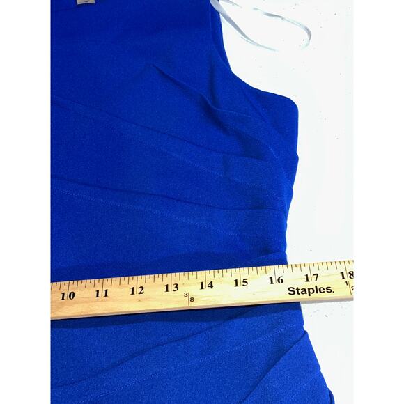 Calvin Klein Women’s Dres Starburst Sleeveless Sheath Dress Royal Blue 14 Party - Picture 8 of 11